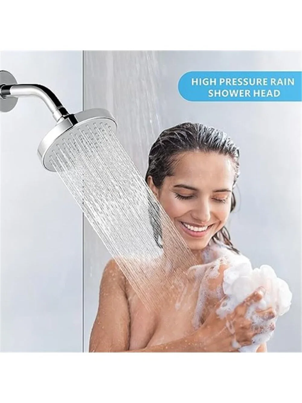 High Pressure Shower Head 4.7“ Powerful Bathroom Pressure Boosting Rain